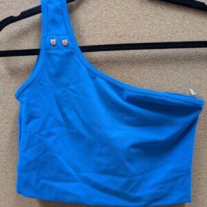 Claudia Dean Periwinkle One Shoulder Crop Top